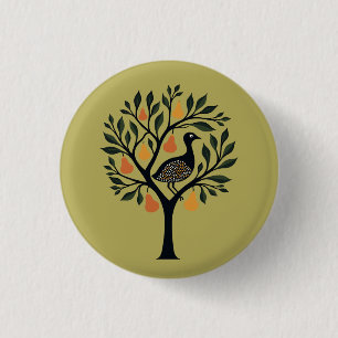 Ein Partridge in einem Pear Tree Cut-Out Stencil R Button