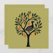 Ein Partridge in einem Pear Tree Cut-Out Stencil R Einladung (Vorne/Hinten)