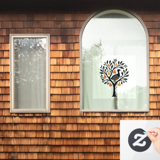 Ein Partridge in einem Pear Tree Cut-Out Stencil R Fensteraufkleber (Fenster Zuhause)