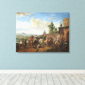 Ein Party der Jagd durch ein Landhaus (Öl auf Lein Leinwanddruck (Insitu (Holzboden))