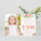 Ein Party ist für Girl da, das zwei, den 2. Geburt Einladung (Stehend Vorderseite)