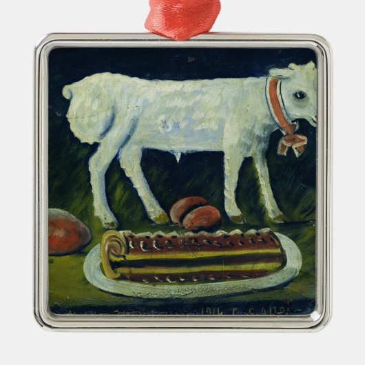 Ein paschal Lamm, 1914 Silbernes Ornament (Vorne)