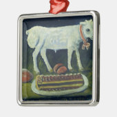 Ein paschal Lamm, 1914 Silbernes Ornament (Links)