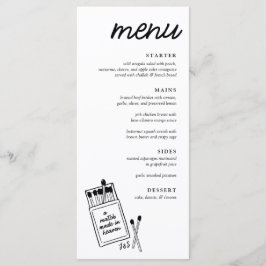 Ein passendes Abendmenü für Hochzeiten im Himmel Menükarte