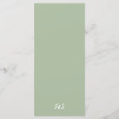 Ein passendes Abendmenü für Hochzeiten im Himmel Menükarte (Rückseite)