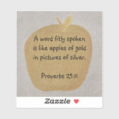 Ein passendes Wort, Sprichwörter 25:11 Vinyl-Aufkl Aufkleber (Blatt)