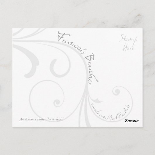 Ein Pastoral im Herbst im Detail - François Bouche Postkarte (Rückseite)