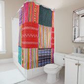 ein Patchwork-Steppdecke im asiatischen Stil Duschvorhang (Beispiel)