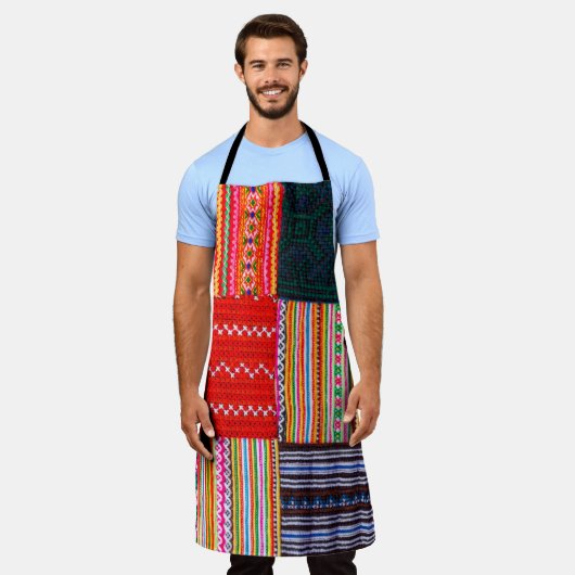 ein Patchwork-Steppdecke im asiatischen Stil Schürze (Getragen)