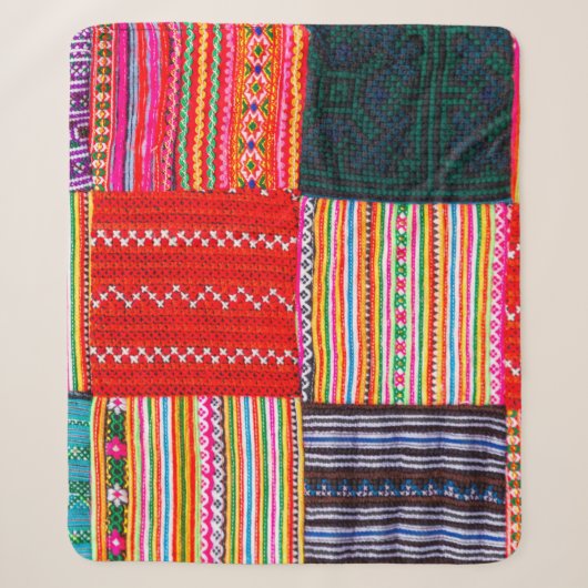 ein Patchwork-Steppdecke im asiatischen Stil Sherpadecke (Vorderseite)