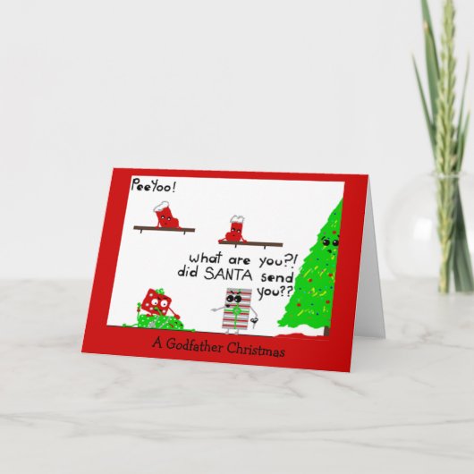 Ein Pate-Weihnachten Feiertagskarte (Vorderseite)