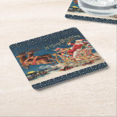 Ein Patriotic Santa Merry Weihnachten Untersetzer (angewinkelt)