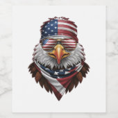 Ein patriotischer Glatzadler Weinetikett (Einzelnes Label)