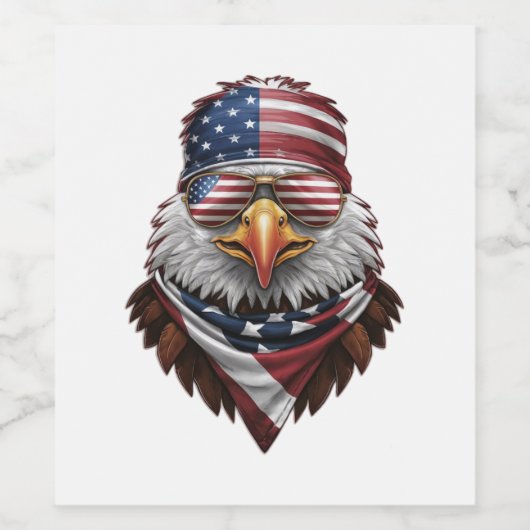 Ein patriotischer Glatzadler Weinetikett (Einzelnes Label)
