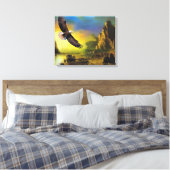 Ein patriotisches Design mit einem hohen Bald-Adle Leinwanddruck (Insitu (Schlafzimmer))