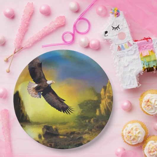 Ein patriotisches Design mit einem hohen Bald-Adle Pappteller (Party)