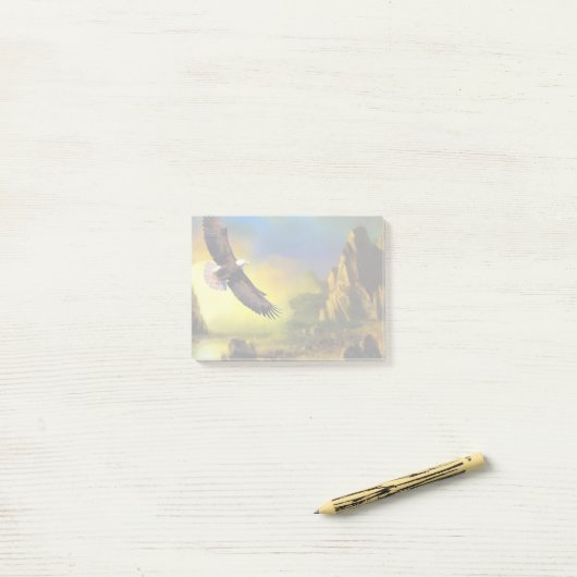 Ein patriotisches Design mit einem hohen Bald-Adle Post-it Klebezettel (Auf Schreibtisch)