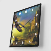 Ein patriotisches Design mit einem hohen Bald-Adle Quadratische Wanduhr (Winkel)