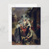 Ein Peddler verkauft Frauenkarren von Troyes Postkarte (Vorne/Hinten)