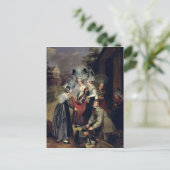 Ein Peddler verkauft Frauenkarren von Troyes Postkarte (Stehend Vorderseite)