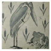 Ein Pelikan und ein Frosch im Gespräch (w/c auf Fliese (Vorderseite)