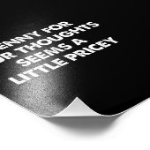 Ein Penny für Ihre Gedanken scheint ein bisschen t Fotodruck (Ecke)