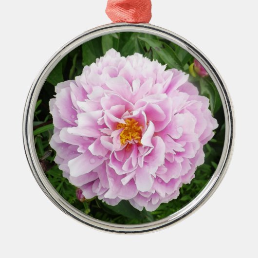 Ein Peony mit Raindrops Ornament Aus Metall (Vorne)