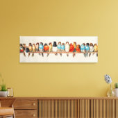 Ein Perch von Vögeln Vintage Illustrationswandkuns Leinwanddruck (Insitu (Wohnzimmer))