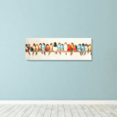 Ein Perch von Vögeln Vintage Illustrationswandkuns Leinwanddruck (Insitu (Holzboden))