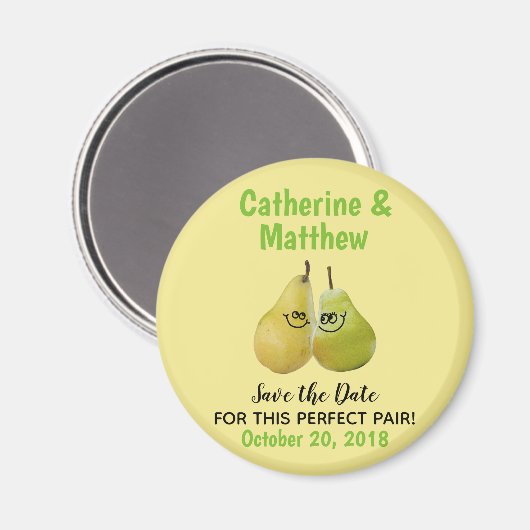 Ein perfekter paarweicher Cartoon-Pear-Hochzeit re Magnet (Vorderseite/Rückseite)