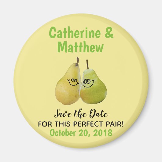 Ein perfekter paarweicher Cartoon-Pear-Hochzeit re Magnet (Vorne)