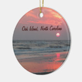 Ein perfekter Sonnenuntergang - Eichen-Insel, NC Keramik Ornament (Links)