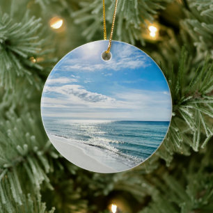 Ein perfekter Strandtag, ein schöner Weihnachtsanf Keramik Ornament
