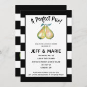 Ein perfektes Paar! Modernes Brautparty für Birnen Einladung (Vorne/Hinten)