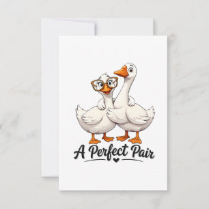 Ein perfektes Paar - Süße Enten Liebesdesign Dankeskarte