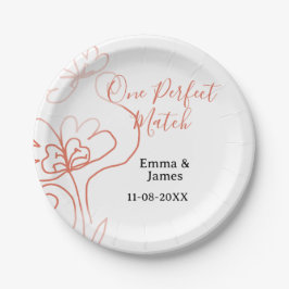 Ein perfektes Paar Terrakotta Hochzeitspaar Name f Pappteller