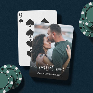 Ein perfektes Paar | Verlobung Foto oder Gastgesch Spielkarten