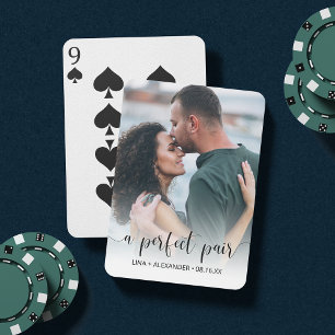 Ein perfektes Paar   Verlobung Foto oder Gastgesch Spielkarten