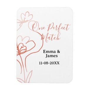 Ein perfektes Terrakotta-Hochzeitspaar mit Namen Magnet
