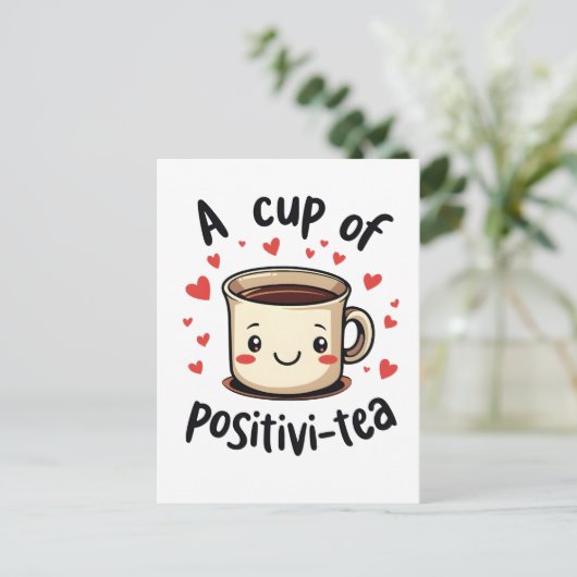 Ein perfektes Wochenende in Positivi-Tea Niedliche Postkarte (Stehend Vorderseite)