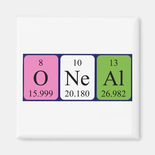 Ein periodischer Tabellenname-Magnet Magnet (Vorne)