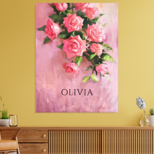 Ein personalisierter Traum in Rosa Leinwanddruck (Insitu (Wohnzimmer))