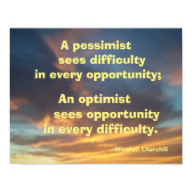 EIN PESSIMIST SIEHT SCHWIERIGKEITEN CHURCHILL POST