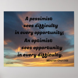 EIN PESSIMIST SIEHT SCHWIERIGKEITSKIRCHILLE POSTER