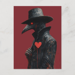 Ein Pestdoktor mit Horror-Kunst des Herzens Postkarte
