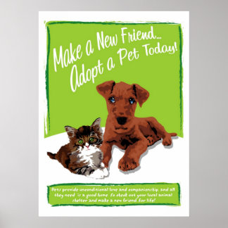 Ein Pet-Poster adoptiert Poster
