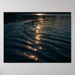 Ein Pfad der Sterne: Sonnenlicht auf geflutetem Wa Poster