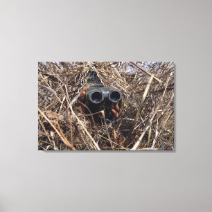 Ein Pfadfinderbeobachter übt Beobachtung techniqu Leinwanddruck