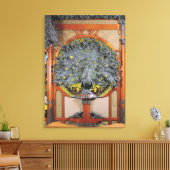 Ein Pfau aus der Zentrale eines Wandgemäldes Leinwanddruck (Insitu (Wohnzimmer))