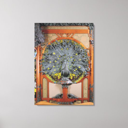 Ein Pfau aus der Zentrale eines Wandgemäldes Leinwanddruck (Vorderseite)